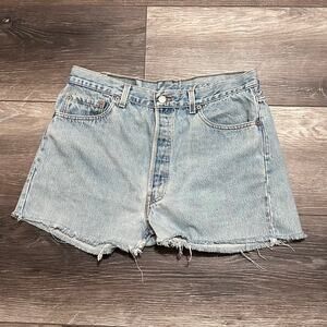 Levi's 501 Men's Button Fly Light Wash Denim Shorts 36 Men's or 12 Women's